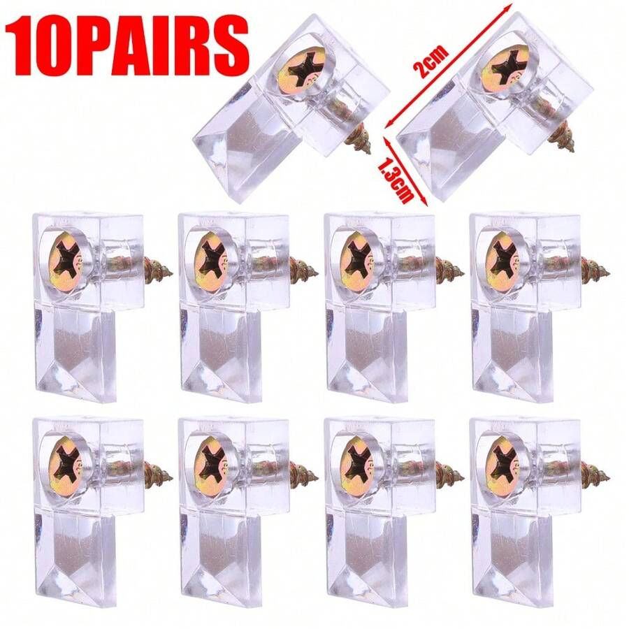 10-200Pcs Glass Retainer Clips Kit with Screws for Fixing Glass Cabinet Doors Windows Home Improvement Hanging Hardware Tools - 30 unidades - Ver 1
