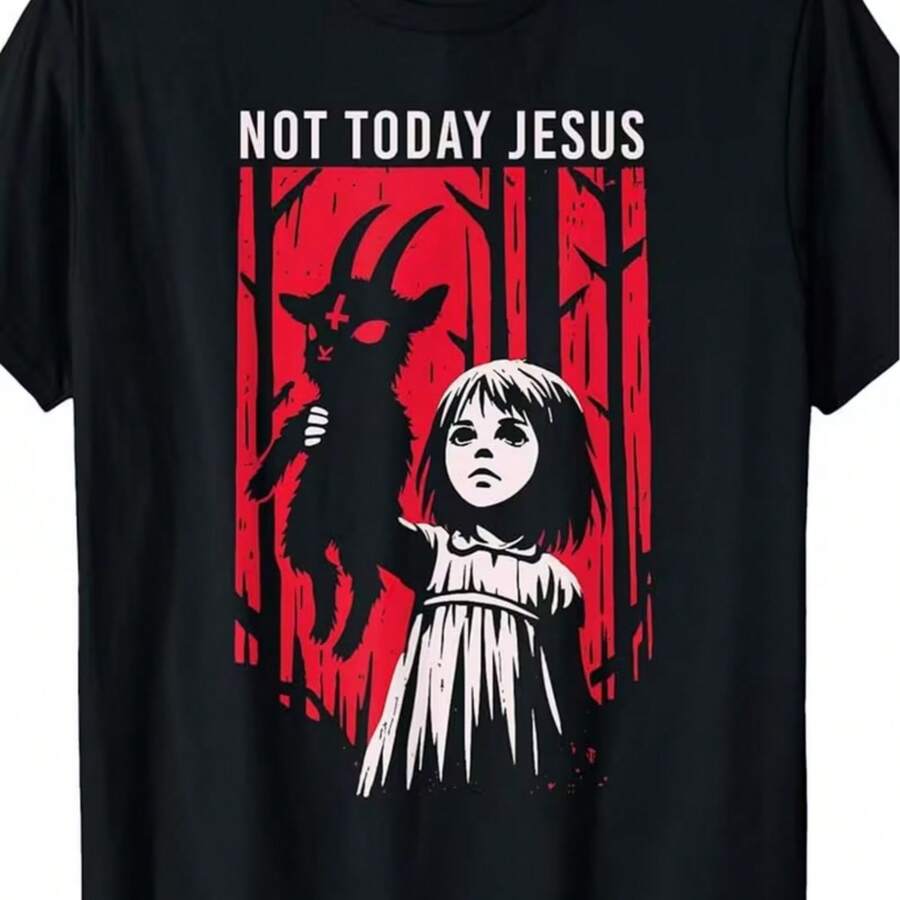 Printed T-Shirt For Men And Women - 黑色 - 查看 1