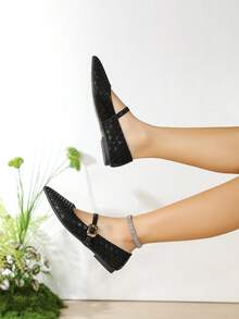 New Spring/Autumn Low Vamp Soft Bottom Loafers, Pointed Toe Versatile Flat Shoes For Women - Black - View 4
