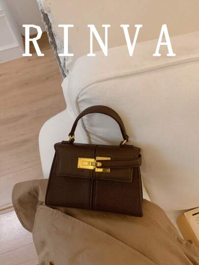 Túi xách nữ RINVA 1 chiếc, kiểu dáng mới, thời trang, phong cách retro đơn giản, đa năng, túi đeo vai dáng suông, túi vuông có nắp đậy, thích hợp để tặng bạn bè khi đi mua sắm, hẹn hò, đi công tác và sử dụng trong kinh doanh.