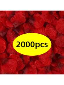 1000片人造玫瑰花瓣，無紡布材質，分層花瓣，散落花瓣，告白花瓣，最佳禮物，婚禮裝飾，家居裝飾，房間裝飾，派對小禮品，新娘生日畢業，生日裝飾，派對裝飾，單身女派對 - 黑紅色 - 查看 12