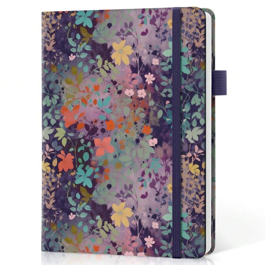 Lined Journal Notebook For Women & Men, Hardcover Leather Journal For Writing, A5 College Ruled Notebook For Work & Note Taking, Perfect For Office School Home Supplies, 160 Pages, Butterfly - P-lavender Floral - View 1