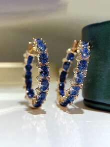 1 Đôi bông tai vòng đính đá Cubic Zirconia xinh xắn dành cho nữ, thích hợp làm quà tặng đám cưới, lễ đính hôn, kỷ niệm, tiệc tùng hoặc quà Valentine. - 1 # - Xem 1