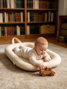 Bantal Kursi Goyang Portabel untuk Bayi Baru Lahir, Cocok untuk Bayi Usia 0-12 Bulan, Dapat Digunakan sebagai Kursi Lantai Bayi dan Alas Kursi Goyang di Rumah/Perjalanan (Krem/Warna-warni) - Bantal dudukan bayi - View 4