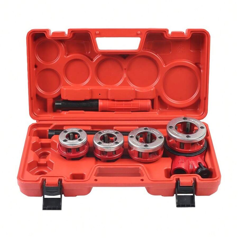 Pipe Threading Kit BSPT Thread Cutting Steel Threader Plumbers Set UK - PKQ1302-4 - View 1