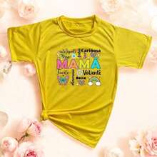 Playera Blusa Mujer Mama con Frases de Cariño  Ropa Casual y Emotiva para Regalo del Día de la MadrePure-Cotton - Rojo - Ver 4