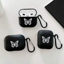 Ốp bảo vệ Apple hình bướm đen trắng dễ thương và ngọt ngào, vỏ silicon mềm mờ với móc khóa, tương thích với Apple thế hệ 1/2/3/4 - Nhiều màu - Xem 7
