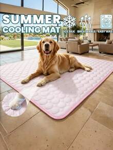 Pet Cooling Mat, Suitable For Dogs And Cats, Made Of Breathable And Washable Polyester Filling, Double-Sided, Cooling Surface, Applicable For Cages, Car Seats, Non-Automatic Cooling Device - Multicolor - View 2
