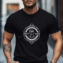 Printed T-Shirt For Men And Women - Black - View 1