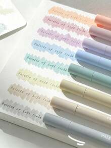 Bộ 8 bút dạ quang màu xám nhạt, tông màu pastel dịu nhẹ, mực gốc nước khô nhanh, thích hợp để vẽ nguệch ngoạc, viết nhật ký, đánh dấu và viết, đồ dùng học tập cho học sinh, quà tặng tựu trường, dụng cụ mỹ thuật. - Màu pastel - Xem 4