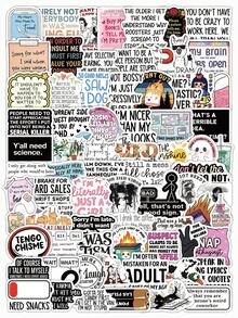 90 Pcs Funny Roast Stickers – Relatable Sarcastic Quotes For Young People, Waterproof & UV-Resistant For Kindle, Laptop, Cups & Journal Decoration, Scrapbook Supplies, Office Desk Accessorries, Student Essentials - Multicolor - View 1