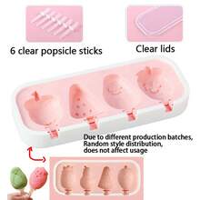 1 pieza Molde de silicona para pudín/helado con formas de dibujos animados (animales, frutas) Fabricante de helado para el hogar, ligero y fácil de usar, esencial para el verano - Multicolor - Ver 8
