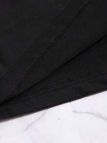 Camiseta de mujer con estampado de corazones y cuello redondo, suave y con caída fluida, adecuada para uso diario, oficina, escuela, vacaciones, camping, de estilo versátil, que hace que tu verano sea más vibrante y colorido. - Negro - Ver 6