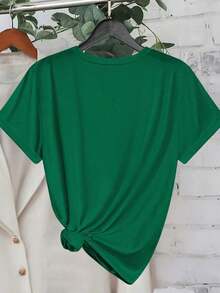 LUNE Camiseta de mujer, camiseta de manga corta con gráfico de estilo casual de calle, top de verano lindo, camiseta gráfica de puesta de sol, camiseta gráfica para hombre, camiseta de verano, sudadera con capucha de sol, sudadera de verano, atuendos de verano para mujer, sudaderas para el verano - Verde - Ver 2