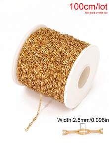 Dây môi bằng thép không gỉ mạ vàng 18K dài 100cm, dùng để làm vòng cổ, vòng tay, phụ kiện dây đeo cơ thể DIY. - Chuỗi tự làm - Xem 6