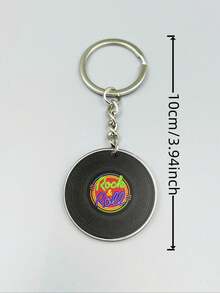 1pc Vintage Music Theme Keychain, Acrylic Keychain With Vinyl Record/Cassette Tape/Recorder Design, Unique Bag Charm Car Accessory Bag Charm School Cute Gothic Y2K Gift For Mom, Dad, Graduation, And Teacher, A Vintage And Nostalgic Keychain Set, Radio+Cassette+Gramophone Recorder Keychain Gift Bag, Acrylic 2D Flat, Bag And Backpack, Fun Design, Sturdy Zipper Chain Keychain, Clothing Accessory, Neutral Accessory - Multicolor - View 4