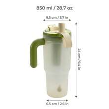 1个便携式水瓶，带茶漏和吸管，塑料材质，适用于牛奶、咖啡、茶等饮品，850毫升透明水杯，可重复使用，防漏设计，适合学生和成人使用，可用于学校、办公室、露营、野餐、旅行、徒步等场合。 - 彩色 - 查看 12
