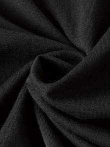 Camiseta manga corta cuello redondo 100% algodón, estampado trendy, tejido ligero y ventilado, estilo moda casual, apta para vida diaria, salidas informales y citas en primavera, verano y otoño - Negro - Ver 3