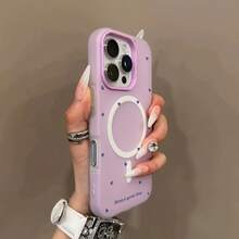 Ships Within 24 Hours From Mexico, Compatible With Apple, , And Other Phone Models. Compatible With Various Phone Brands, Including 17, 16, 15, 14, 13, 12, 11, X, Plus, Pro, And Pro Max. Phone Case - A Screen Full Of Green Hearts, A Minimalist Macaron-Colored Jelly-Like Case, Two-In-One, With Magnetic Wireless Charging, Suitable For Halloween, New Year's Gifts, Christmas Gifts, And Easter Gifts. - 紫色 - 查看 10