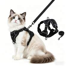 2pcs Cat Walking Harness And Leash Set, Escape Proof Soft Adjustable Cat Vest Harness, Easy Control Breathable Reflective Jacket Suitable For Large Cats And Small Dogs - Multicolor - View 8