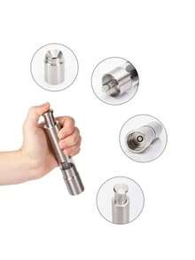 Stainless Steel Thumb Press Spice Grinder, Transparent Manual Pepper Grinder, Portable Handheld Design, Labor-Saving And Non Powered Seasoning Crusher, Durable Modern Kitchen Tool For Grinding Pepper, Salt And Various Household Spices - Multicolor - View 7