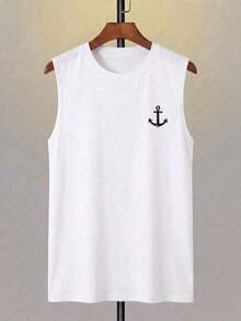 Men's Short-Sleeved T-Shirt With A Round Neck And Simple Design - White - View 2