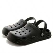 Sandalias transpirables y sin cordones para hombres, con suela blanda antideslizante, sandalias casuales para la playa en verano - Negro - Ver 7