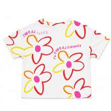 4-8 Years Old Girls Cute Street Style T-Shirt Set - Floral Print T-Shirt + Pink Bike Shorts - Adorable Cool Summer Outfit - Hot Pink - View 7