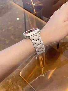 1 dây đeo đồng hồ nữ màu be thời trang, tương thích với Apple Watch 38mm 40mm 41mm 42mm 44mm 45mm 46mm 49mm, dây đeo tối giản, tương thích với Apple Watch Series 11 10 9 8 7 6 5 4 3 2 1 SE, tương thích với Watch S11 S10 S9 S8 S7 S6, dây đeo đồng hồ thông minh phong cách, tương thích với các loại dây đeo . - Màu be - Xem 5