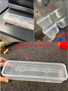 1-10pcs Parsley/Scallion Storage Box, Refrigerator Freshkeeper Box, Thickened Noodle And Egg Storage Box, Sutiable To Use In Kitchen, Kitchen Storage Goods - Transparent - View 6