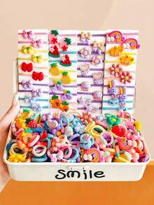 Bộ 60/30/10 chiếc dây buộc tóc Kawaii, bao gồm nhiều phụ kiện tóc dễ thương như vương miện, cầu vồng, hoa, trái cây, nơ, đa dạng phong cách, màu sắc rực rỡ - phù hợp cho bé gái và phụ nữ, vật dụng thiết yếu quay lại trường học, dù tết tóc, xoắn hay búi cao đều dễ dàng phối hợp, tạo nên vẻ ngoài độc đáo và đáng yêu, mỗi khoảnh khắc tràn ngập sự ngây thơ và niềm vui - Nhiều màu - Xem 15