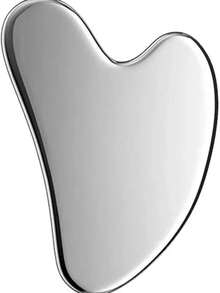 Stainless Steel Gua Metal Silver Guasha Face Chin Jawline Sculpting Eyes Neck Body Tighten Skin Massage Care Gifts - 銀色 - 查看 1