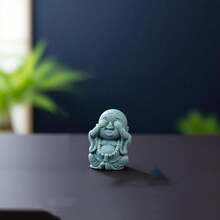 1/4 四件組花園裝飾品，砂岩與樹脂混合材質，適合茶室、辦公室裝飾，波希米亞風，創意趣味小裝飾，理想居家裝飾 - 多色 - 查看 13