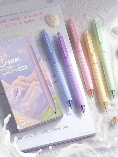 Handwritten Poster Maxi Dress Colorful Neutral Pens, Multi-Color Student Premium Colored Markers For Journaling, Retro Colored Pens, Suitable For Back To School Season