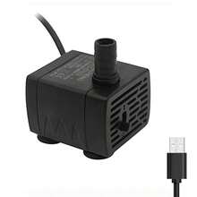 Ultra Quiet USB Aquarium Filter Pump, Mini Pet Water Dispenser, Submersible Adjustable Flow Water Circulation Pump, 5V 1-5W - 黑色 - 查看 9