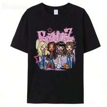 Conjunto para el Día de la Madre, Camiseta Y2k para Mujer, Estampado de Dibujos Animados de los 2000, Tops Rosados Estilo Harajuku 2024, Camisetas de Moda para Chicas, Manga Corta, Estética, Unisex, Tops de Mujer - Negro - Ver 1
