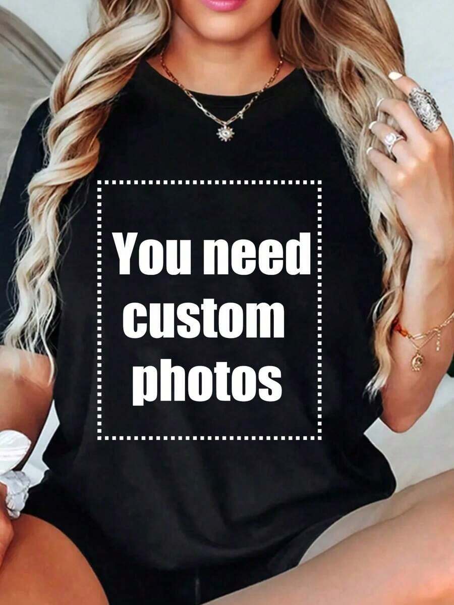 1 Piece Personalized Gift, Cat Theme - Custom Women's T-Shirt, Print Your Exclusive Slogan, Add Your Own Text/Image (Badge Pattern/Company Logo/Family Photo/Selfie). , Hippie, Casual, Minimalist Style. Personalized And Unique Men's Clothing, Compact Wardrobe, Basic/Urban Men's Wear. Ideal Gift For Boyfriend, Family, Friends, Suitable For Birthdays, Holidays, School/Competitions, Sports/Climbing, Also Suitable For Fall Fashion And Urban Events. Black Summer 180g 100% Soft Cotton - 黑色 - 查看 1