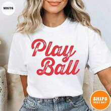 1 Piece Of Cotton T-Shirt | Game Day T-Shirt | Baseball Fan T-Shirt | Women's Baseball T-Shirt | Game Day T-Shirt | Sporty Mom | 2026 Short Sleeve Sports Softball T-Shirt - 黑色 - 查看 8