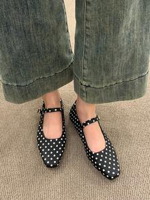 Giày Loafers nữ 2025 mới về phong cách tiên nữ tinh tế, quai lưới thoáng khí, mũi tròn ngọt ngào, đế mềm - màu đen - Xem 5