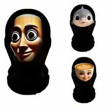 3pcs Tung Tung Tung Sahur Funny Scary Big Eye Mask - A Flexible Costume Mask With Wide Eyes And Mouth Design, Made Of Breathable Polyester Fiber Material, Suitable For Parties, Role-Playing, Pranks, And Adult Birthday Gifts, Party Costume Mask - Multicolor - View 10