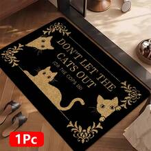 1pc 3D Printed Cat Pattern Linen Kitchen Rug, Doormat, Bath Mat, Suitable For Living Room, Bedroom, Hallway, Bathroom, Laundry Room - Polyester Carpet For Indoor And Outdoor Home Decor - Multicolor - View 12
