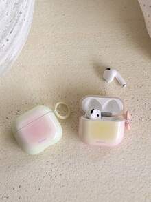 极简马卡龙渐变色 Pods Pro3 保护套，兼容 Apple Pods 4 降噪/2/3/Pro 第二代无线蓝牙耳机，柔软硅胶材质 - 黃色 - 查看 4