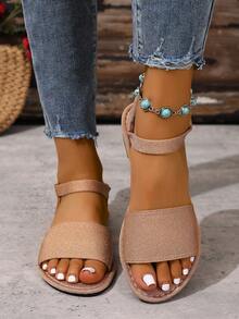Summer New Floral White Sandals Comfortable Flat Shoes - Brown - View 4