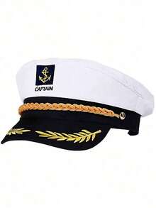 1pc Unisex Embroidered Captain Hat, Military Uniform Prop Cap, Suitable For Party Accessories - Nhiều màu - Xem 7