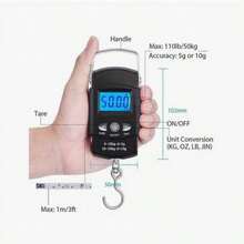 Portable Scale Digital LCD Display 110lb/50kg Electronic Luggage Hanging Suitcase Travel Weighs Baggage Bag Weight Balance - B - View 9