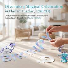 24pcs Ocean-Themed Birthday Party Bunting Set, Including 18pcs Buntings And 6pcs Hanging Spirals, Suitable For Birthdays, Parties, Weddings, Home Hanging Decorations, Spring Decorations, Holiday Basket Fillers, Photo Backdrops, Bohemian-Style Decorations, And Aesthetic Room Decor - Multicolor - View 3