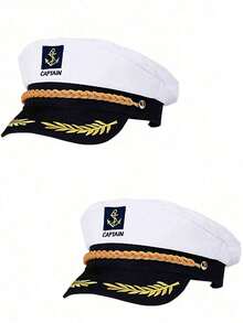 1pc Unisex Embroidered Captain Hat, Military Uniform Prop Cap, Suitable For Party Accessories - Nhiều màu - Xem 5