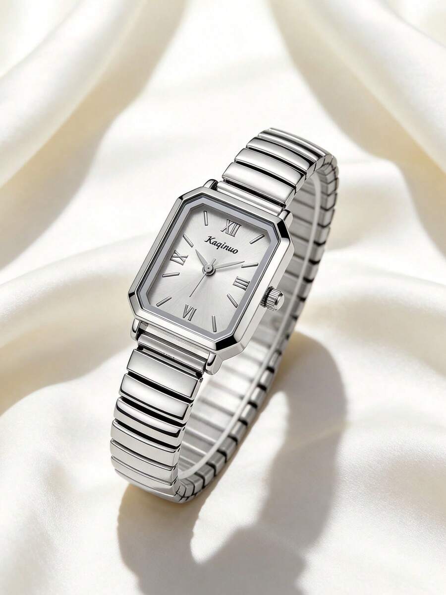 1 chiếc đồng hồ nữ thanh lịch, kiểu dáng vuông cổ điển, máy quartz, dây đeo hợp kim chất lượng cao, thiết kế tối giản sang trọng, phù hợp cho cả đi làm và đi chơi hàng ngày, phối hợp hoàn hảo với trang phục thường ngày hiện đại, lý tưởng cho các buổi đi chơi, công sở, tiệc tùng và đám cưới, món quà hoàn hảo cho vợ, chị gái, bạn gái, gia đình và bạn bè, lý tưởng cho sinh nhật, kỷ niệm và các dịp đặc biệt khác, phụ kiện đồng hồ tinh tế. - Bạc - Xem 1