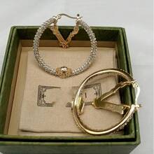 Fashion Gold-Plated Rhinestone Large Earrings, Exaggerated And Unique Earrings For Women - Vàng - Xem 2