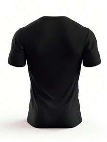 Camiseta de Manga Corta Holgada Casual Versátil con Estampado Divertido, para Vacaciones, Trabajo y Uso Diario - Negro - Ver 8